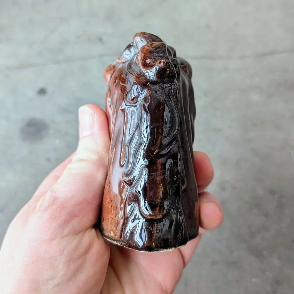 Vintage Made in Japan Brown Ceramic Horse Salt and Pepper Shakers